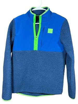 Under Armour Youth Large YLG Blue Green Sherpa Fleece Pullover Jacket Boys Girls - Image 1 of 4