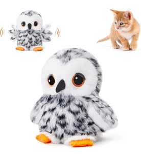 NUOVO Potaroma Flapping Owl gatto giocattolo no volante realistico uccellino cinguettio ricaricabile - Foto 1 di 6