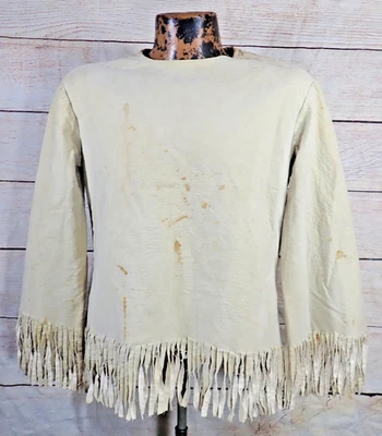 Camisa Pullover Imitación Gamuza Flecos Jkt Envejecida De Colección Disfraz Nativo Americano XS/S Foto 1 de 4