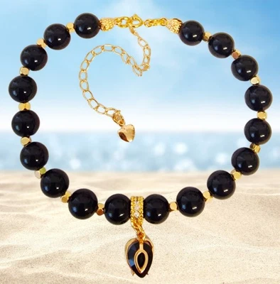 Damen Armband💫2 Stück Achat Perlenarmband vergoldete Perlen Damen Schmuck - Bild 1 von 4