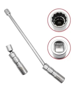 16 mm dünnwandige magnetische schwenkbare Zündkerzenstecknuss 12-Punkt 3/8 Antrieb x 12" Länge - Bild 1 von 9