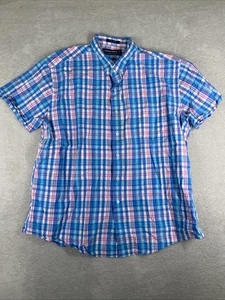 Magna Ready Magnetic Button Up Shirt Mens XL Blue/Pink Plaid 100% Cotton - Picture 1 of 8