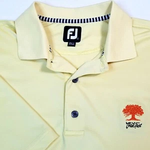 CAMISA POLO FOOTJOY PARA HOMBRE L 12% SPANDEX AMARILLO ROBLE EDMOND OK LOGO - Imagen 1 de 7