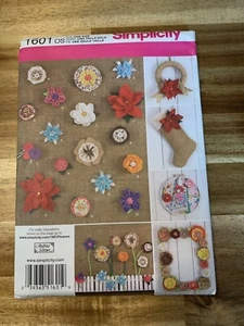 Simplicity Pattern 1601 Fabric Flowers Crafts Uncut NEW! Free Shipping! - Picture 1 of 2