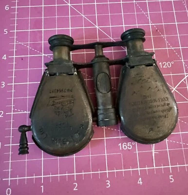 Binculares náuticos portátiles plegables de latón con estuche de cuero Foto 1 de 4