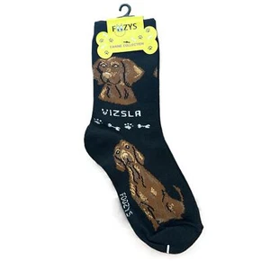 Neu mit Etikett Foozys schwarze Vizsla Hunde-Crew-Socken mit Tierdruck Damen - Bild 1 von 2