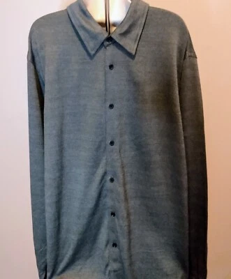 NWT Vintage Y2K 90s J Ferrar Mens XL Shirt Gray/Black Stretch Modern Fit Dressy - Image 1 of 4