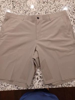 Pantalones Cortos de Golf Dunning Everbest Para Hombres 38 Caqui Beige Rendimiento Ventilado 10" Logo Foto 1 de 4