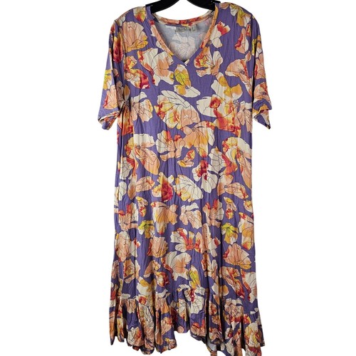 VETEMENTS Abito casual medio LOGO by Lori Goldst viola rosa lunghezza ginocchio SS scollo a V