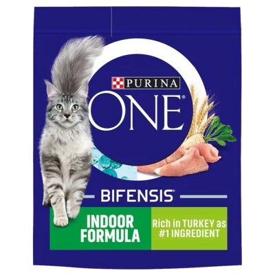 Purina ONE Indoor Formula Adult Dry Cat Food (Turkey) 750G