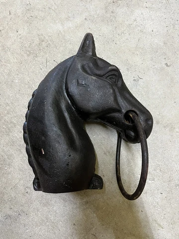 Cast Iron Horse Head Hitching Post Top With Ring Cover