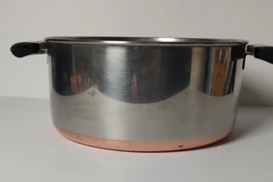 Vintage Revere Ware 4 1/2 Quart Suppentopf Kupferboden Edelstahl ohne Deckel - Bild 1 von 7