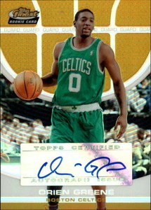 2005-06 Finest Refractors Gold Basketball Card #130 Orien Greene Auto /59