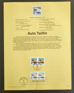 15c Auto Tailfin 1995 SOUVENIR PAGE SCOTT # 2908 2909 SP1103 - Picture 1 of 1