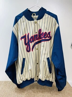 Men's NY Yankees Jacket XXL World Series Cooperstown Majestic Snaps ✅📝 - Image 1 of 4
