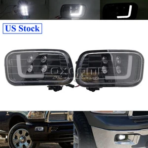 12V White LED Front Fog Light Assembly w/DRL For Dodge Ram 3500 1500 2500 09-14 - Picture 1 of 12