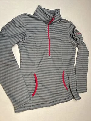 Pullover Columbia 1/2 cremallera para mujer talla pequeña manga larga rayas grises Foto 1 de 4