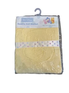 Vintage Winnie The Pooh Baby Pooh Blanket 30x40 100% Cotton Sweater Knit NEW - Picture 1 of 2