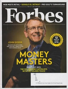 Forbes May 27, 2013 John Doerr Money Masters, Mob Meets Retail, Goggle (Magazine - Picture 1 of 1