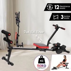 Rowing Machine Rower Resistance Exercise Fitness Gym Home Cardio AU - Picture 1 of 13