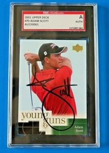 2001 UPPER DECK ADAM SCOTT SIGNED GOLF TRADING CARD ~ SGC AUTH 062