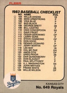 1983 Fleer Baseball #649 - Checklist: 104-152   83-1272 - Picture 1 of 2