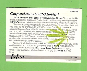 #D371. 1996 INLINE HEMP SERIES II CARD SET PROMOTIONAL CARD - Picture 1 of 2