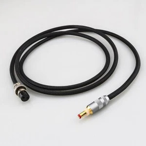 GX16-2 Pin to DC 2.1mm/2.5mm 4N Pure Silver Wire HIFI Audio Phono DC Power Cable - Picture 1 of 7