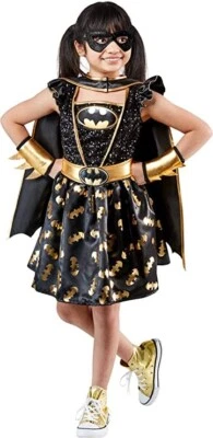 Rubie's Girl's DC Comics Batgirl Costume Dress & Cape and Eye Mask Childs Sz 7-8 - Image 1 of 4