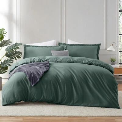 3 Piece Duvet Cover Set, Soft Double Brushed Duvet Covers with Button Closure - Image 1 of 4