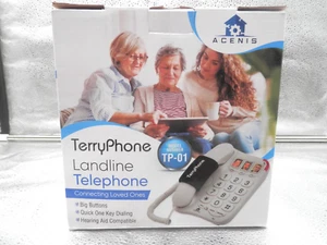 ACENIS TP-01 Terry Phone Landline-NEW-Hearing Aid Compatible-Big Buttons - Zdjęcie 1 z 5