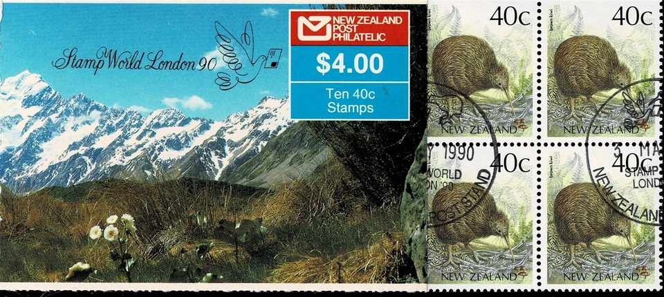 NEW ZEALAND - 1990 STAMP WORLD LONDON '90 BOOKLET - Sc#SB 51A - CTO - NZ 88 - Image 1 of 1