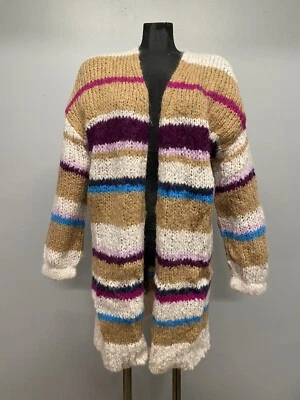 Cárdigan 360 Suéter Rocky Barnes Lana Mezcla Alpaca Joannie Multi Rayas S Foto 1 de 4