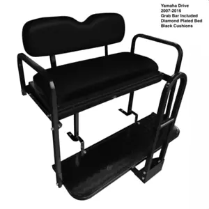 Yamaha G29/Drive Golf Cart Rear Seat Kit w/ Grab Bar (2007-2016) – Black | SGC® - Picture 1 of 2