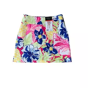 Rafaella Multicolore Cosmo Colorato Stampa Floreale Pull On Skort Donna XS Nuovo - Foto 1 di 9