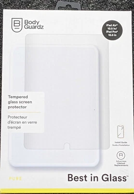 Protector de pantalla de vidrio templado puro BodyGuardz - iPad Air 10,5 pulgadas, Pro 10,5 pulgadas Foto 1 de 4
