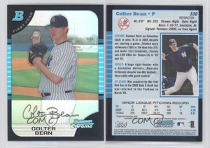 2005 Bowman Chrome First Year Refractor Colter Bean #330 Rookie RC