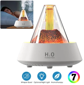 Volcano LED Oil Diffuser Aromatherapy Ultrasonic Humidifier Aroma Air Purifier - Picture 1 of 6