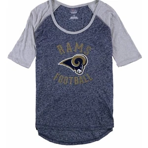 Los Angeles Rams T Shirt Size L NFL Football Blue Thin NWT Women's Majestic - Picture 1 of 5