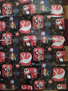 Nightmare Before Christmas Gift Wrap Sheet 20 By 30 Inches Hallmark Jack/Susie - Picture 1 of 1