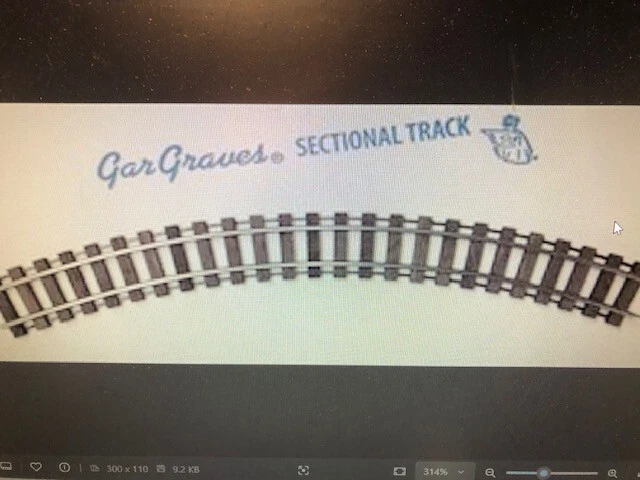 GarGraves 42-401SW S Scale 2 Rail track wood ties Tinplate Rails 8 Pack (CIRCLE) - Image 1 of 1