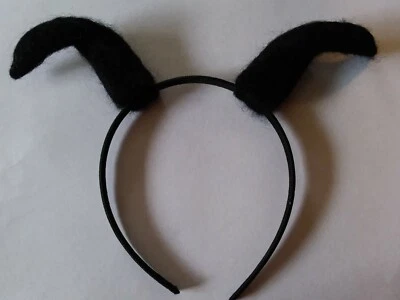 Banda para la cabeza de orejas/cuernos de fieltro con aguja - negra - hecha a mano - ÚNICA EN SU CLASE Foto 1 de 3