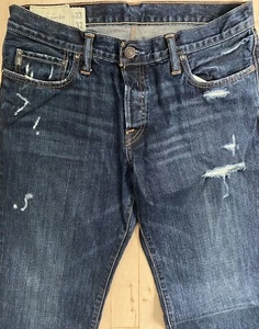 NWOT Men’s Abercrombie & Fitch Vintage Y2K Low-Rise Slim Straight Jeans - 33x32 - Picture 1 of 8