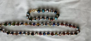 Murano Millefiori Bead Necklace and Bracelet - Picture 1 of 4
