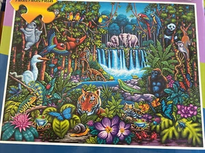 Dowdle Volkskunst ~ WILDER DSCHUNGEL ~ 1000 Stck. 20 Zoll x 26 Zoll Puzzle NEU VERSIEGELT - Bild 1 von 7