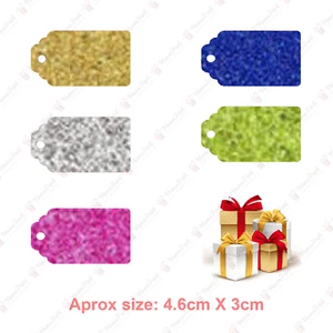 Glitzer Geschenketiketten Weihnachten Geburtstag Etikett Hochzeit Etiketten 4,6 cm x 3 cm - Bild 1 von 1