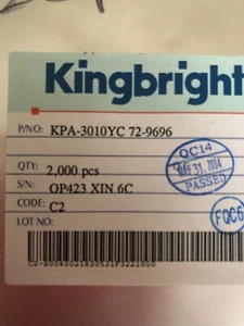 SMT LED giallo acqua trasparente R/A KPA3010YC di Kingbright 25 pezzi per vendita H1643 - Foto 1 di 1