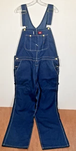 Dickies Latzhose Herren 42x32 Denim Bib Carpenter Work Indigo Dark Wash - NEU - Bild 1 von 20