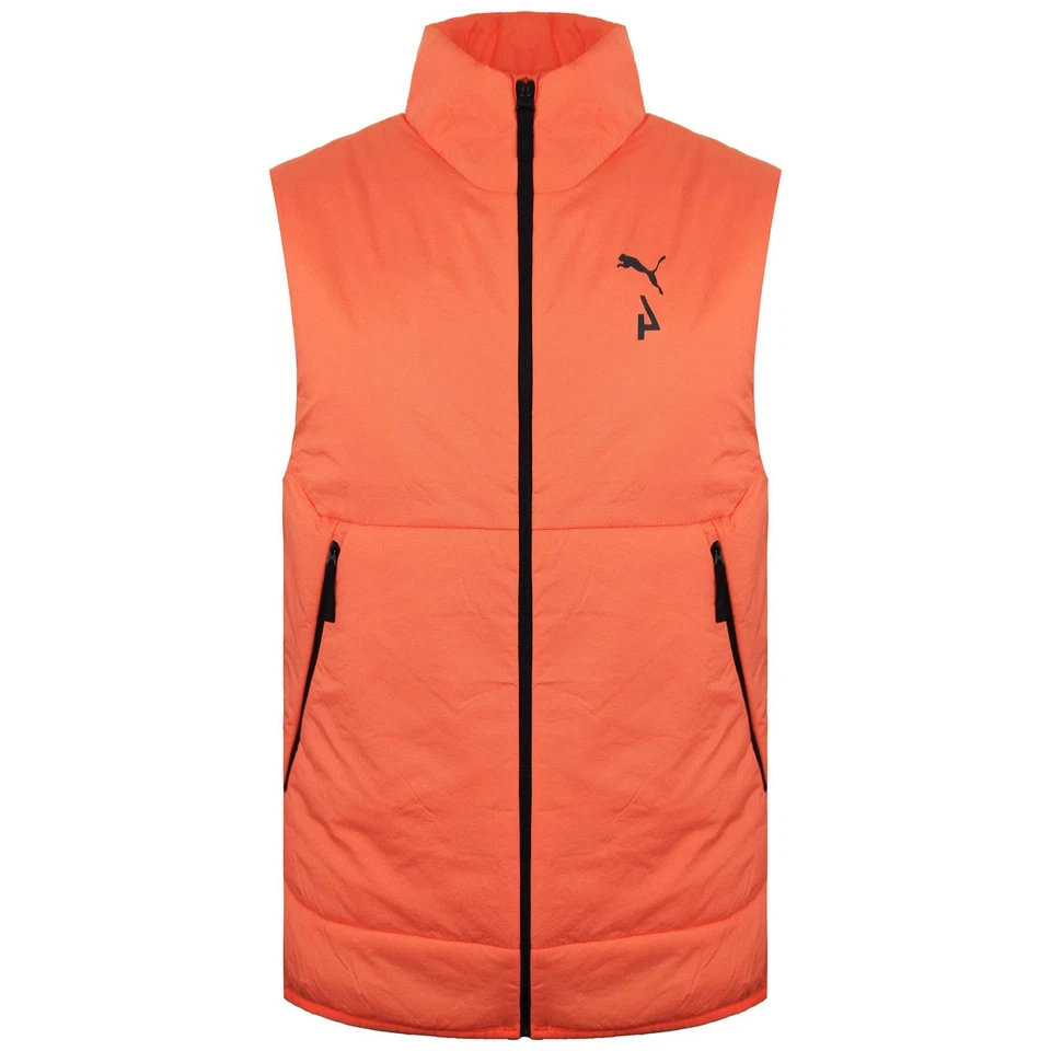Puma Seasons Primaloft Zip Up Sleeveless Mens Orange Running Vest 524111_60 - Image 1 of 1