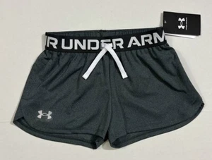 New Under Armour Size Small Girls Play Up Shorts Gray Youth 1363372 - Picture 1 of 3